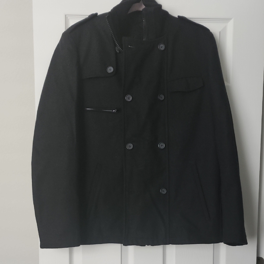 Black Rivet Black Military Field Jacket